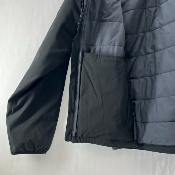Abercrombie & Fitch Hooded Puffer Jacket Men Sz M Full Zip Colorblock Gray Black - Picture 11 of 15